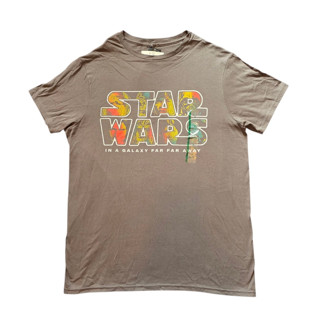 Vintage Star Wars T-Shirt Gray In A Galaxy Far Far Away Graphic‎ Tee Size M NWT